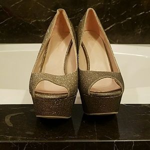 sparkly gold women's heels